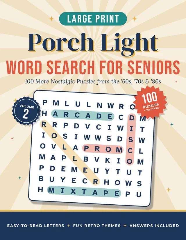 Cover of Porch Light Word Search, Volume 2: Large Print Puzzles for Seniors